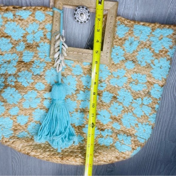 Twig and Arrow Woven Jute Oversized Handbag beach bag purse tote New With Tags - Picture 8 of 10